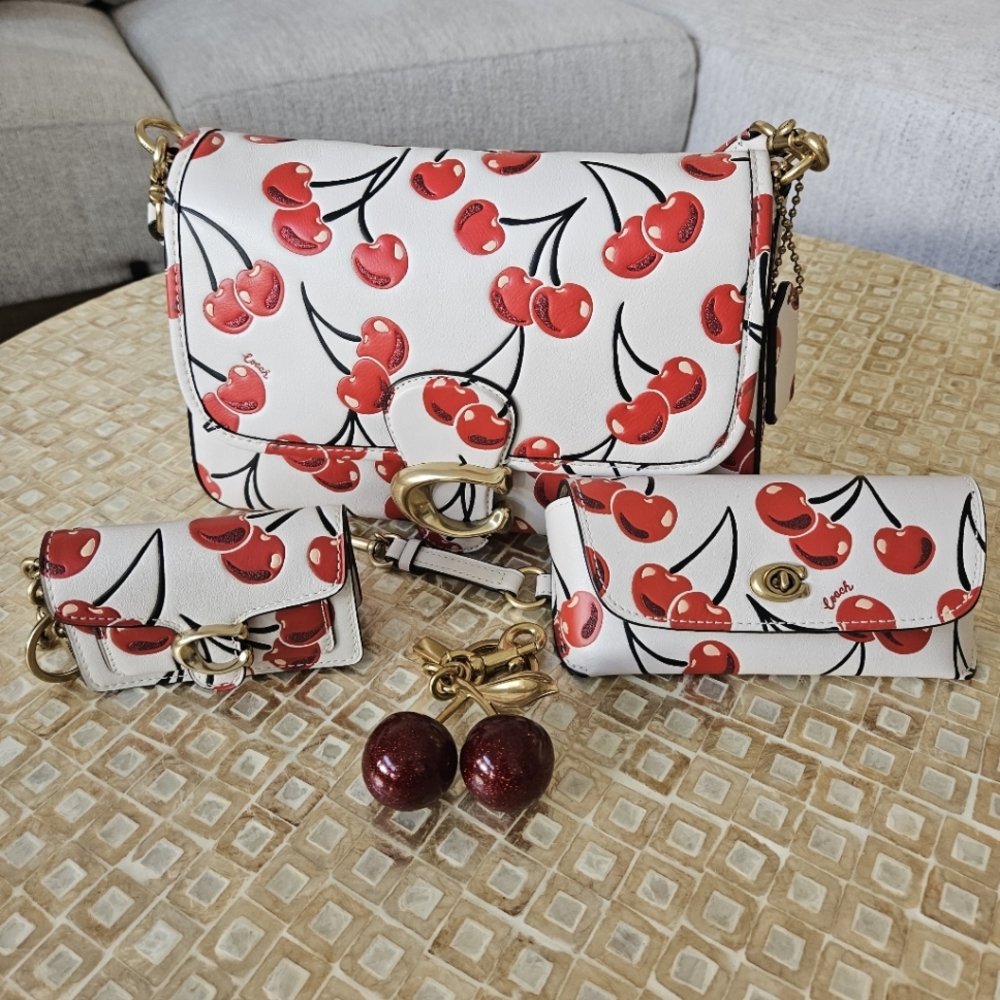 Coach Soft Tabby Shoulder Bag With Cherry Print